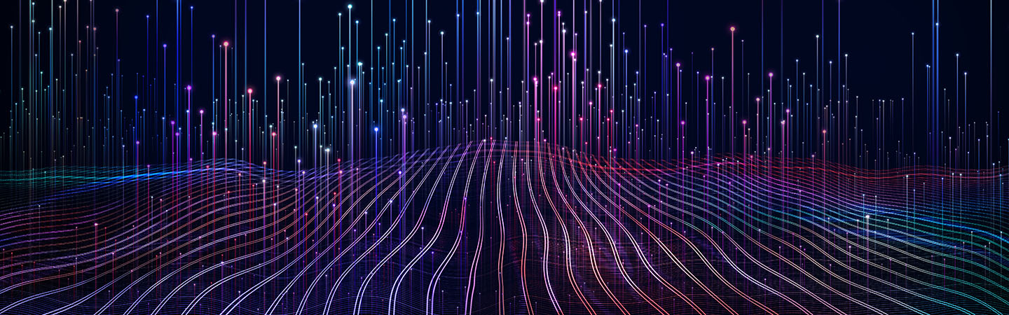 Digital data stream symbolizing connectivity