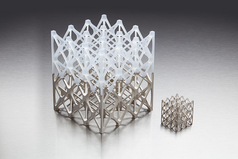 3D printed lattice made with resin material.