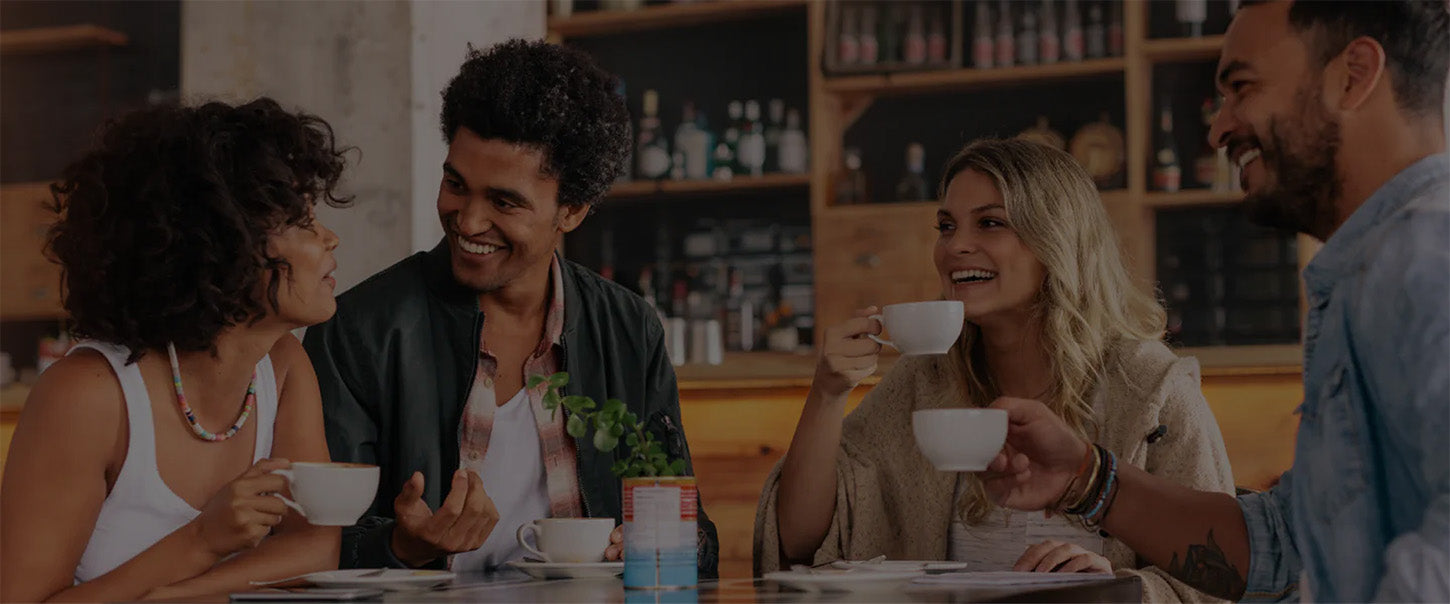 People talking in a restaurant